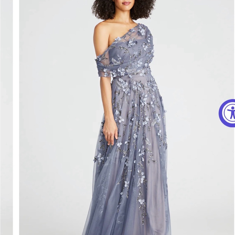Theia Periwinkle Floral Maxi Dress